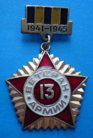 Відзнаки Знаки отличий ^/--/^ Ветеран 13 Армии 1941-1945 ^_^^^ Ветеран 13 Армії 1941-1945 - фото фото фото