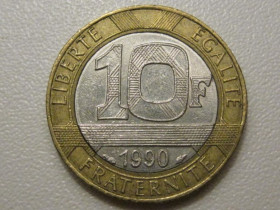 Франція Франция ^/--/^ Франция 10 франков 1990 года 37964 ^_^^^ Франція 10 франків 1990 37964 - фото фото фото