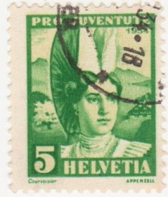 Швейцарія Швейцария ^/--/^ Швейцария 1934  г. № 276 гашеная ^_^^^ Швейцарія 1934 р. No 276 гашена - фото фото фото