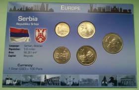 Сербія Сербия ^/--/^ Набор монет СЕРБИЯ 2003-2004 год пластик картон блистер СЕРБІЯ запайка ^_^^^ Набор монет Сербия 2003-2004 год пластик картон блистер Сербия запайка - фото фото фото