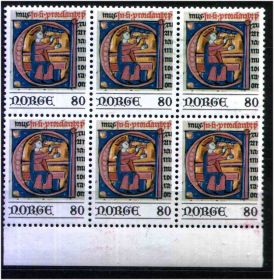 Скандинавія Скандинавия ^/--/^ ZM  Норвегия 1977 г   MNH - шестиблок ^_^^^ ZM Норвегія 1977 MNH - шестиблок - фото фото фото