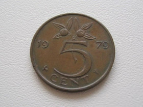 Нідерланди Нидерланды ^/--/^ Нидерланды 5 центов 1979 года 23227 ^_^^^ Нідерланди 5 центів 1979 року 23227 - фото фото фото