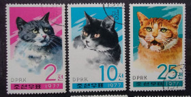 Фауна Фауна ^/--/^ Северная Корея /--/ 1977 г - домашние кошки ^_^^^ Північна Корея 1977 - домашні кішки - фото фото фото