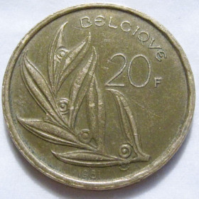 Бельгія Бельгия ^/--/^ Бельгія 20 франків 1981 року BELGIQUE #6 /--/ П /--/ 1752 ^_^^^ Бельгия 20 франков 1981 года BELGIQUE #6 /--/ П /--/ 1752 - фото фото фото