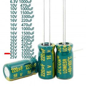 Конденсатори Конденсаторы ^/--/^ Aluminum Electrolytic Capacitor 25 /--/ V 3300 /--/ UF 105 /--/ C Low Esr Алюминий электролитический конденсатор 25 /--/ В 3300 мкФ 1 шт ^_^^^ Aluminum Electrolytic Capacitor 25 /--/ V 3300 /--/ UF 105 /--/ C Low Esr Алюміній електролітичний конденсатор 25 /--/ В 3300 мкФ 1 шт - фото фото фото