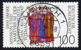 Інші країни Другие страны ^/--/^ ФРН 1989 - 1300-річчя смерті франкського апостола Кіліана  (Гб) ^_^^^ ФРГ 1989 - 1300-летие смерти франкского апостола Килиана (Гб) - фото фото фото