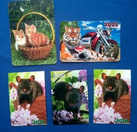 Календарі Календари ^/--/^ Календарик календарики котенок, крыса, тигр , разные годы ^_^^^ Календарик календарики кошеня, щура, тигр, різні роки - фото фото фото