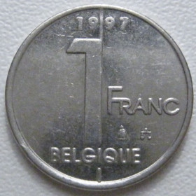 Бельгія Бельгия ^/--/^ Бельгія 1 франк 1997 року Belgique 42820 ^_^^^ Бельгия 1 франк 1997 года Belgique 42820 - фото фото фото