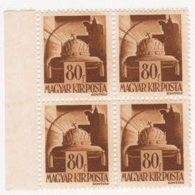 Угорщина Венгрия ^/--/^ Венгрия 1943 г. №  764 ** кварт блок ^_^^^ Угорщина 1943 р. No 764 ** кварт блок - фото фото фото