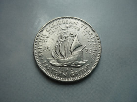 Інші країни Другие страны ^/--/^ Британские Карибы 25 центов 1965 парусник зл/10 /--/ в /--/ 20 ^_^^^ Британські Кариби 25 центів 1965 вітрильник зл/10 /--/ в /--/ 20 - фото фото фото