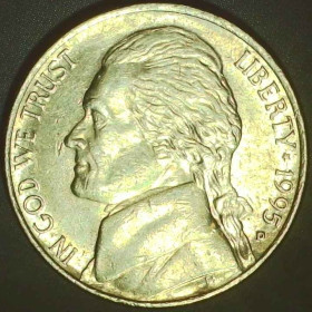 Обігові Обиходные ^/--/^ США 5 центів, 1995 D Джефферсон Нікель [3.89] ^_^^^ США 5 центов, 1995 D Джефферсон Никель [3.89] - фото фото фото