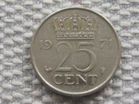 Нідерланди Нидерланды ^/--/^ Нидерланды 25 центов 1971 года #4004 ^_^^^ Нідерланди 25 центів 1971 року #4004 - фото фото фото