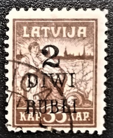 Балтійські країни Балтийские страны ^/--/^ Латвия 1920 г № 48 гашеная ^_^^^ Латвія 1920 р. No 48 гашена - фото фото фото