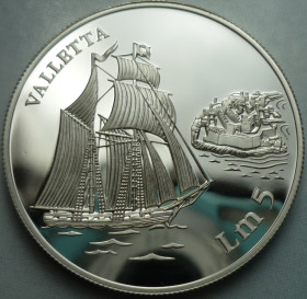 Мальта Мальта ^/--/^ Мальта 5 лир 1994 PROOF серебро 457 ^_^^^ Мальта 5 лір 1994 PROOF срібло 457 - фото фото фото