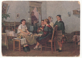 СРСР СССР ^/--/^ У больной подруги 1955 Кирчанов Р /--/ 7 ^_^^^ В больной подруге 1955 Кирчанов Р /--/ 7 - фото фото фото