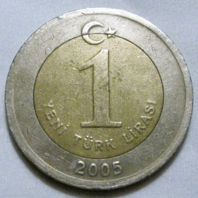 Туреччина Турция ^/--/^ Туреччина 1 нова ліра 2005 року #6 /--/ П /--/ 790 ^_^^^ Турция 1 новая лира 2005 года #6 /--/ П /--/ 790 - фото фото фото