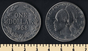 Ліберія Либерия ^/--/^ Либерия 1 доллар 1968 ^_^^^ Ліберія 1 долар 1968 - фото фото фото