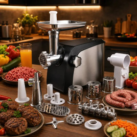 М'ясорубки Мясорубки ^/--/^ Електром’ясорубка Crownberg CB-4216 з шинківницею ^_^^^ Электромясорубка Crownberg CB-4216 с шинковницей - фото фото фото