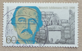 Сучасні з  року Современные с  года ^/--/^ Германия 1990 г - 100-летие со дня смерти археолога Генриха Шилимана, гаш ^_^^^ Німеччина 1990 р. - 100-річчя з дня смерті археолога Генріха Шилимана, гаш - фото фото фото