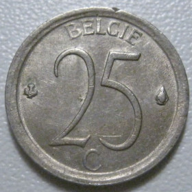 Бельгія Бельгия ^/--/^ Бельгія 25 сантимів 1968 року Belgie 42313 ^_^^^ Бельгия 25 сантимов 1968 года Belgie 42313 - фото фото фото