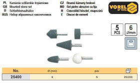 Інші інструменти Другие инструменты ^/--/^ Набор камни насадки шлифовальные хвостовик 6 мм 5 штук VOREL-25400 ^_^^^ Набір камені насадки шліфувальні хвостовик 6 мм 5 штук VOREL-25400 - фото фото фото