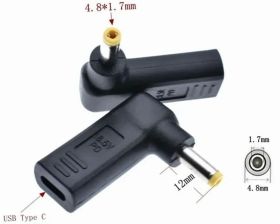 Інше Другое ^/--/^ Переходник PD (Power Delivery) триггер 18-20 /--/ v Type-C (female) (max 5 /--/ a, 100 /--/ w) на 4.8 /--/ x /--/ 1.7 /--/ mm з USB Type - фото фото фото