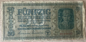 Інше Другое ^/--/^ 50 карбованцев 1942 г.в. Ровно. Оккупация. Оригинал! ^_^^^ 50 карбованців 1942 р.в. Рівне. Окупація. Оригінал! - фото фото фото