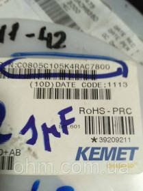 Конденсатори Конденсаторы ^/--/^ Конденсатор SMD  0805 1 /--/ мкф 16 /--/ в x /--/ 7 /--/ r Kemet ^_^^^ Конденсатор SMD 0805 1 /--/ мкф 16 /--/ в x /--/ 7 /--/ r Kemet - фото фото фото
