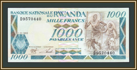 Руанда Руанда ^/--/^ Руанда 1000 франков 1988 P-21  (21 /--/ a) UNC ^_^^^ Руанда 1000 франків 1988 P-21 (21 /--/ a) UNC - фото фото фото