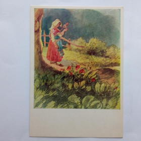 СРСР СССР ^/--/^ Открытка СССР. 1973 /--/ г. М. ЛЕБЕДЕВ. &amp;quot;ИТАЛЬЯНКА СПРЯЛКОЙ&amp;quot;. &amp;quot;Изобраз. искусст ^_^^^ Листівка СРСР. 1973. М. ЛЕБЕДЄВ. &amp;quot; ІТАЛЬЯНКА СПРЯЛЬКОЮ &amp;quot;. &amp;quot; образотворчий майстерність - фото фото фото