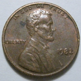 Обігові Обиходные ^/--/^ США 1 цент 1982 року 41263 ^_^^^ США 1 цент 1982 года 41263 - фото фото фото