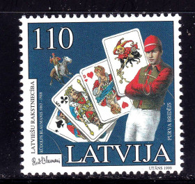Балтійські країни Балтийские страны ^/--/^ Латвия  1999 г MNH - карты - бридж ^_^^^ Латвія 1999 MNH - карти - бридж - фото фото фото