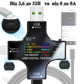 Тестери, мультиметри Тестеры, мультиметры ^/--/^ Крутий USB тестер J /--/ 7-C  (вольтметр, амперметр, ватметр) роз&amp;apos;єми Type-C, USB, Micro-USB ^_^^^ Крутой USB тестер J /--/ 7-C (вольтметр, амперметр, ватметр) разъёмы Type-C, USB, Micro-USB - фото фото фото