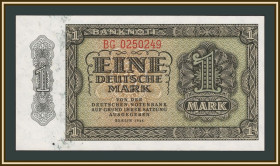 Німеччина Германия ^/--/^ Германия  (ГДР) 1 марка 1948 P-9  (9 /--/ b) UNC ^_^^^ Німеччина (ГДР) 1 марка 1948 P-9 (9 /--/ b) UNC - фото фото фото