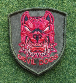 Інше Другое ^/--/^ Шеврон дьявольская собака &amp;quot;Devil dogs&amp;quot; angry red № 3028 ^_^^^ Шеврон диявольський собака &amp;quot; Devil dogs &amp;quot; angry red No 3028 - фото фото фото