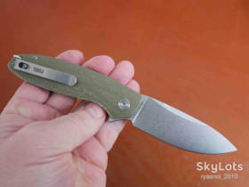 Ножі, мультітули Ножи, мультитулы ^/--/^ Petrified fish PFB /--/ 01 GRMW Terra, D /--/ 2 Stonewashed, Micarta Green, Ceramic Ball Bearings, Flipper, Tactical, EDC, Outdoor, Liner Lock - фото фото фото