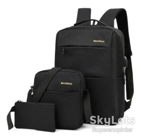 Рюкзаки Рюкзаки ^/--/^ Рюкзак городской 3 /--/ в /--/ 1 Backpack 9018 дорожный комплект черный ^_^^^ Рюкзак міський 3 /--/ в /--/ 1 Backpack 9018 дорожній комплект чорний - фото фото фото
