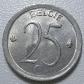 Бельгія Бельгия ^/--/^ Бельгія 25 сантимів 1966 року Belgie 42299 ^_^^^ Бельгия 25 сантимов 1966 года Belgie 42299 - фото фото фото