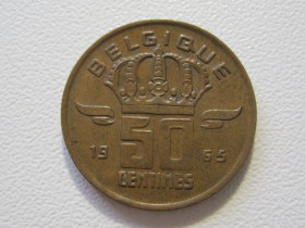 Бельгія Бельгия ^/--/^ Бельгия 50 сантимов 1965 года BELGIQUE #35448 ^_^^^ Бельгія 50 сантимів 1965 року BELGIQUE #35448 - фото фото фото