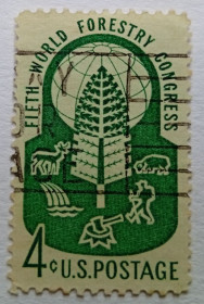 Північна Америка Северная Америка ^/--/^ США 1960 Всемирный лесной конгресс, гашеная ^_^^^ 1960 Всесвітній лісовий конгрес, гашена - фото фото фото