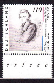 Історія та особистості История и личности ^/--/^ ZM Германия 1997 г  MNH - Гейне ^_^^^ ZM Німеччина 1997 р MNH - Гейне - фото фото фото