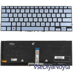 Клавіатури Клавиатуры ^/--/^ Клавиатура для ноутбука ASUS (UX /--/ 392 series) silver, ukr, без фрейма, подсветка клавиш ^_^^^ Клавіатура для ноутбука ASUS (UX /--/ 392 series) silver, ukr, без фрейму, підсвічування клавіш - фото фото фото
