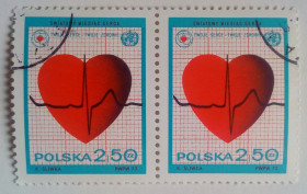 Польща Польша ^/--/^ Польша 1972 Здоровое сердце, сцепка, гашеная ^_^^^ Польща 1972 Здорове серце, зчіпка, гашена - фото фото фото