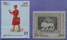 Індія Индия ^/--/^ Индия 1977 филвыставка «INPEX-77» Mi 732-733 MNH ^_^^^ 1977 філвиставка «INPEX-77» Mi 732-733 MNH - фото фото фото