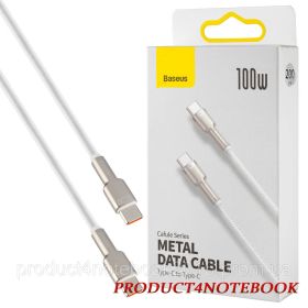 Кабелі Кабели ^/--/^ Кабель Baseus Cafule Series Metal Data Cable Type-C to Type-C 100 /--/ W 2 /--/ m White (CATJK-D /--/ 02) - фото фото фото