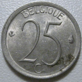Бельгія Бельгия ^/--/^ Бельгія 25 сантимів 1974 року Belgique 42395 ^_^^^ Бельгия 25 сантимов 1974 года Belgique 42395 - фото фото фото