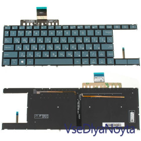 Клавіатури Клавиатуры ^/--/^ Клавиатура для ноутбука ASUS (UX /--/ 481 series) rus, dark blue, без фрейма, подсветка клавиш ^_^^^ Клавіатура для ноутбука ASUS (UX /--/ 481 series) rus, dark blue, без фрейму, підсвічування клавіш - фото фото фото