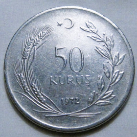 Туреччина Турция ^/--/^ Туреччина 50 куруш 1972 року #6 /--/ П /--/ 784 ^_^^^ Турция 50 куруш 1972 года #6 /--/ П /--/ 784 - фото фото фото