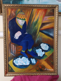 Картини, Гравюри, Живопис та Графіка Картины, Гравюры, Живопись и Графика ^/--/^ Картина &amp;quot;Продавец яиц&amp;quot; холст масло 50*70 /--/ см. ^_^^^ Картина &amp;quot;Продавець яєць &amp;quot; полотно масло 50*70 /--/ см. - фото фото фото