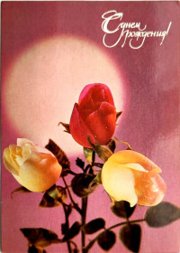 СРСР СССР ^/--/^ Открытка С днем рождения! Фото А. Гидиримского &amp;quot;Планета&amp;quot; 1987 г. Розы Цветы Чистая ^_^^^ Листівка з днем народження! Фото А. Гідіримського &amp;quot;Планета &amp;quot; 1987 Рози Квіти Чиста - фото фото фото